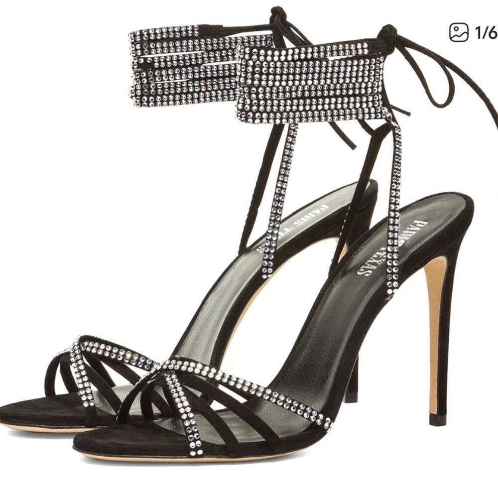 Paris Texas suede crystal holly Nicole lace up sandal